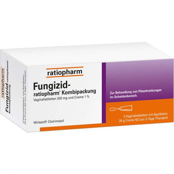 FUNGIZID-ratiopharm 3 Vaginaltabletten + 20g Creme zur Behandlung von Pilzerkrankungen im Scheidenbereich