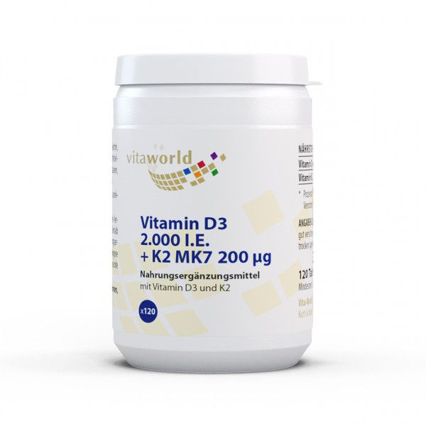 VITAMIN D3+K2 2.000 I.E./200 μg Tabletten