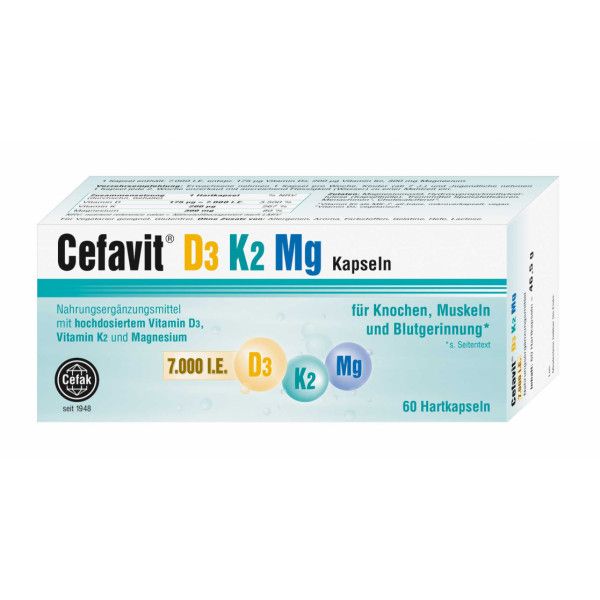 CEFAVIT D3 K2 Mg 7.000 I.E. Hartkapseln