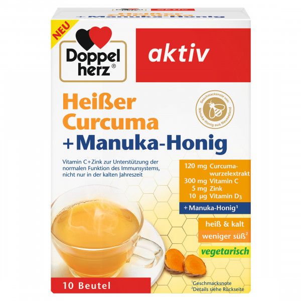 DOPPELHERZ heißer Curcuma+Manuka-Honig Granulat