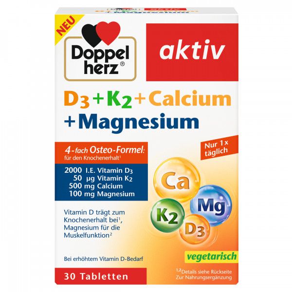 DOPPELHERZ D3+K2+Calcium+Magnesium