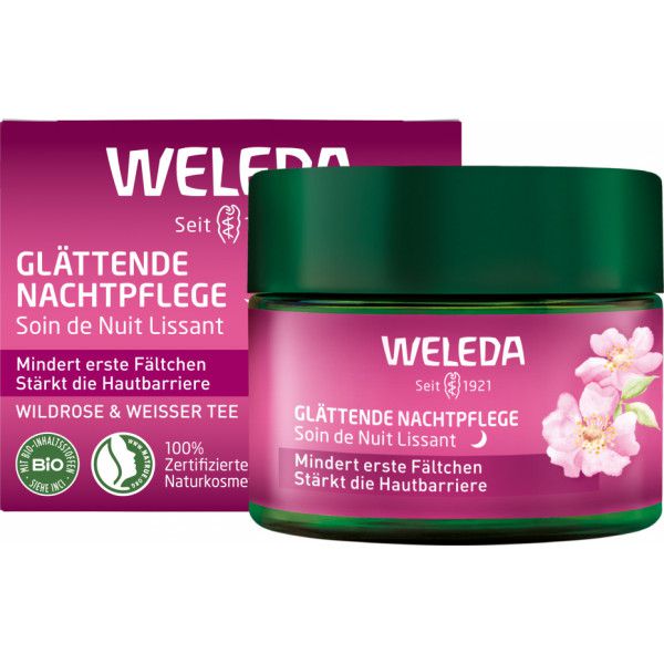 WELEDA glättende Nachtpflege Wildrose & weißer Tee