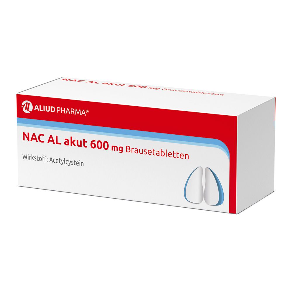 NAC AL akut 600 mg Brausetabletten zur Erleichterung des Abhustens bei erkältungsbedingter Bronchitis (Schleimlöser)