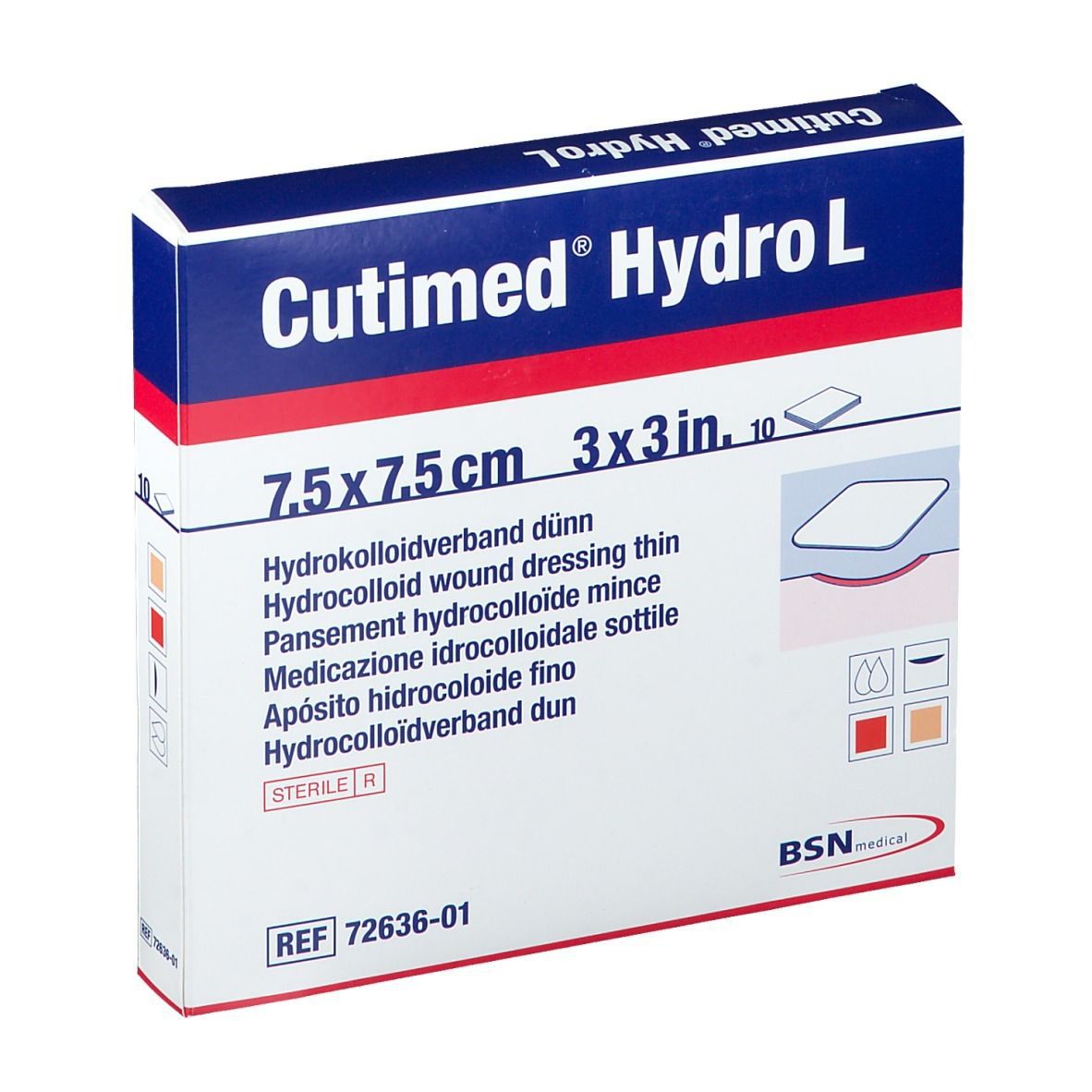 CUTIMED Hydro L Hydrokolloidverb.dünn 7,5x7,5 cm