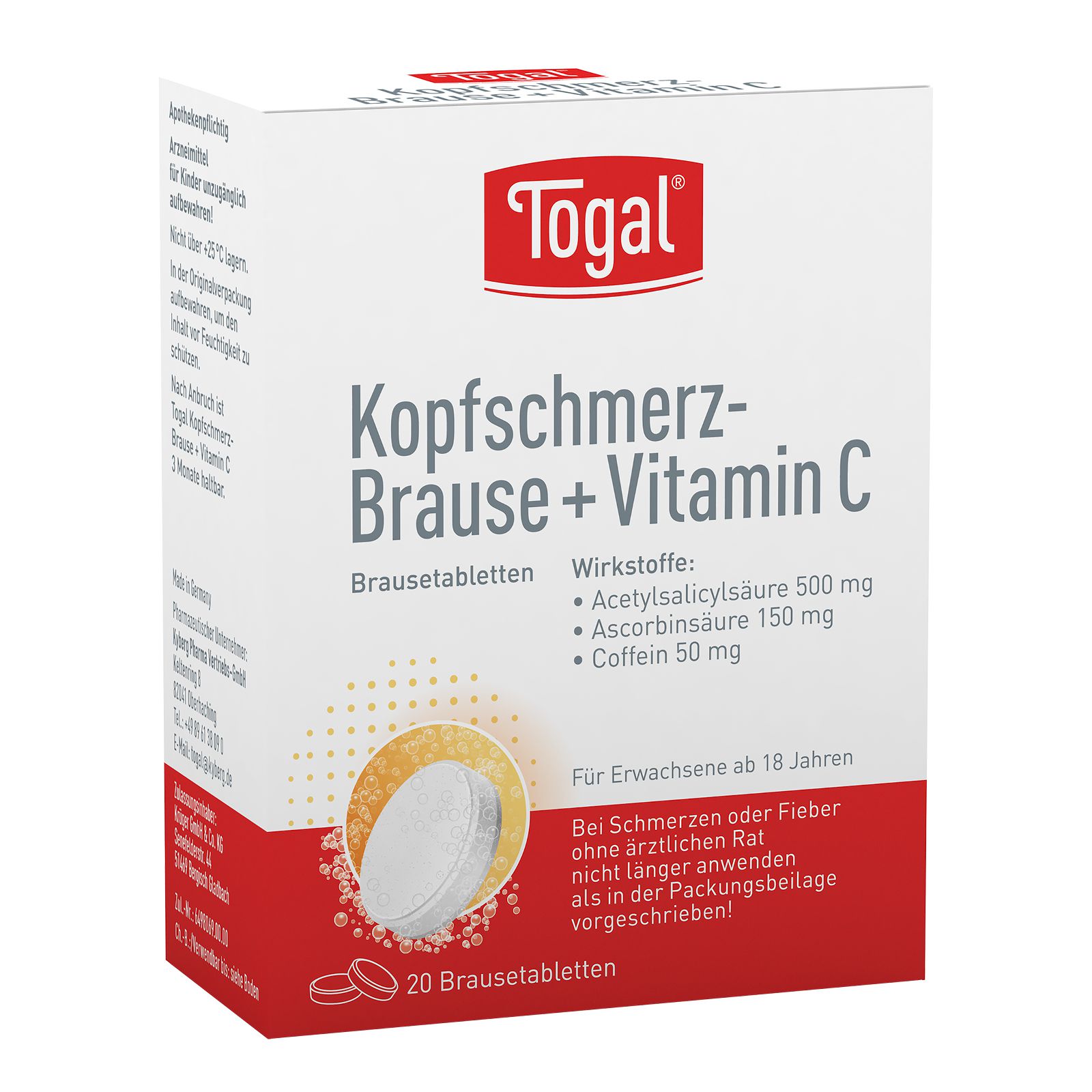 TOGAL Kopfschmerz-Brause + Vit.C Brausetabletten