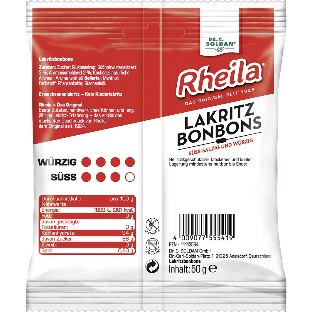 RHEILA Lakritz Bonbons mit Zucker